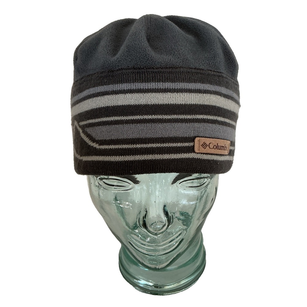 Columbia Sportswear Company Beanie Cap Fleece Lined Gray and Blue Adult OS